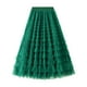 thumbnail image 1 of Falda vintage de malla con volantes hasta la pantorrilla para mujer - Falda tutú plisada de corte A y cintura alta (tallas M-L), 1 of 4