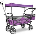 thumbnail image 1 of WonderFold Push & Pull Premium Utility Folding Wagon with Canopy, Purple, 1 of 5