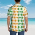 thumbnail image 4 of Fotbe St. Patrick's day argyle Pattern Hawaiian Shirt for Men Unisex Summer Beach Casual Short Sleeve Cotton Linen Button Down Shirts,XX-Large, 4 of 7