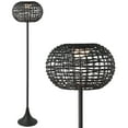 thumbnail image 3 of JONATHAN Y Jaemin 58" Modern Coastal Faux Rattan Integrated Indoor/Outdoor LED Solar Powered Floor Lamp, Black, JYL2601A, 3 of 5