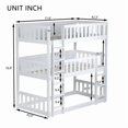 thumbnail image 4 of [Luckynote]Twin Size Triple Rubber Wood Bunk Bed, with Ladders, Guardrails Detachable Bunk Bed, Twin over Twin over Twin,Natural, 4 of 10