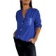thumbnail image 1 of Camiseta informal de algodón con escote en V y lentejuelas de manga corta, camiseta informal con escote en V y lentejuelas brillantes, camiseta Runaivete, 1 of 7