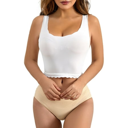 

gvdentm Women s Easy Does It® Underarm-smoothing With Seamless Stretch Wireless Lightly Lined Comfort Bra Bralettes For Women White M
