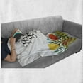 thumbnail image 6 of Floral Soft Flannel Fleece Throw Blanket, Hand Written Style Thank You Words Above Botanic Big Slowers and Leaves Artwork, Cozy Plush for Indoor and Outdoor Use, 50" x 70", Multicolor, by Ambesonne, 6 of 6