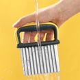thumbnail image 4 of Potato Chopper Fruit Wavy Slicer with Handle Onion Manual Reusable Frying Cheese Crinkle Chopping Kitchen Hand Tool Bakery Cookware Chef Gadgets Yellow, 4 of 9