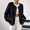 Black, variant on Women's Fall Cardigans for Women 2026,Oversized Plush Button Front Cardigan Round Neck Soft Coat with Pockets,Plus Size Options Casual Comfort Outerwear Black L
