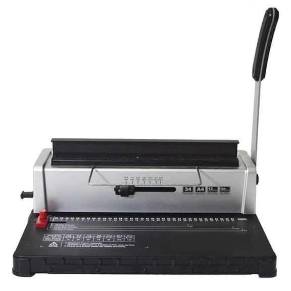 Coil Spiral Binding Machine Manual Book Maker 34-Holes Binding 120 Sheets Punch Binder Adjustable Coil Binding Spines ,Easy to Use