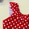 thumbnail image 4 of Aayomet Girls Swimsuit Skirt Polka Dot Pattern Round Neck With Ruffled Edge Girls Swimming Pool Hot Little (Red, 13-14Years), 4 of 5