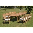thumbnail image 4 of Grade-A Teak Dining Set: 12 Seater 13 Pc: 122" Atnas Double Extension Rectangle Table And 12 Vellore Stacking Arm Chairs WholesaleTeak #WMDSWVm, 4 of 4