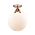 thumbnail image 4 of Innovations Lighting  Nouveau 2 Beacon - 1 Light 10" Semi-Flush Mount Antique Copper/Matte White, 4 of 5