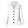 thumbnail image 5 of IROINNID Plush Jacket for Women Winter Thermal Plush Jacket Long Sleeve Button Down Print Warm Coat with Pocket,White, 5 of 5