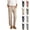 Army Green, variant on Sexlip Women's Pants All Season straight fit relaxed fit button waist cotton linen cotton solid color button detail casual Gray XL