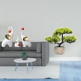 thumbnail image 2 of CoudarTitie Elephant Family Sculptures and Artificial Bonsai Tree Collection Elegant Animal Statues with Faux Greenery for Desk Living Room Decor, 2 of 8