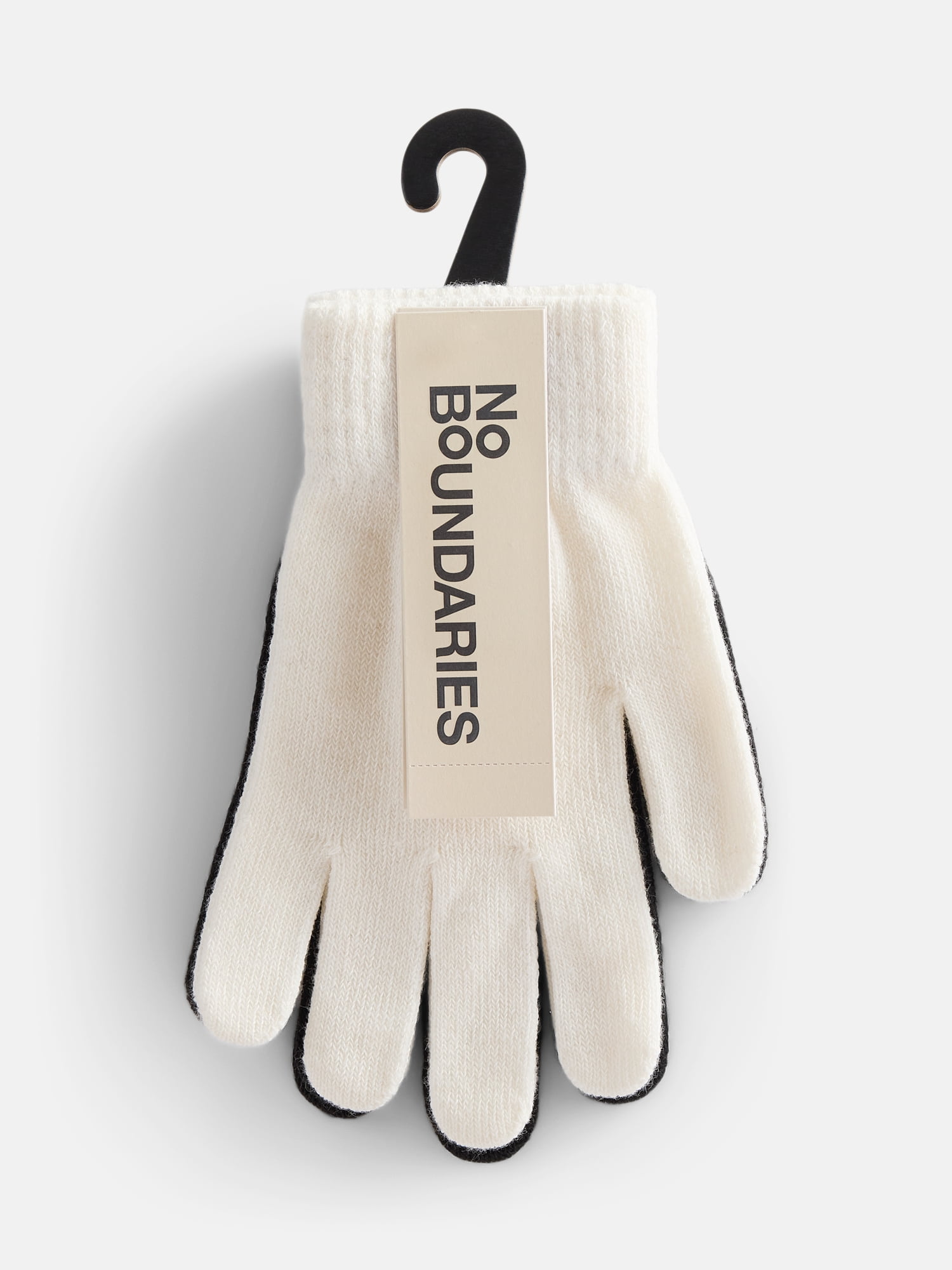 No Boundaries Women's Ribbed Knit Solid Gloves, 2 Pack
