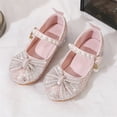 thumbnail image 6 of FAHXNVB Girls Mary Jane Shoes Low Heels Pearl Strap Bow Glitter Dress Shoes Wedding Birthday Party Sparkly Princess Shoes 4.5-11.5 Years, 6 of 8