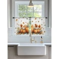thumbnail image 3 of Thanksgiving Pumpkin Sheer Curtains 45 inches Long, Maple Leaf Linen Watercolor Fall Light Filtering Sheer Window Curtains Rod Pocket Voile Drapes for Bedroom Living Room, 52"W x 45"L 2 Panels, 3 of 7