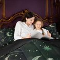 thumbnail image 4 of Homewish Hippie Moon Print Twin Comforter Sets, Horoscope Astrology Bedding Set, Black Green, Black Reversible 2 Piece, 1 Comforter and 1 Pillowcase, 4 of 6