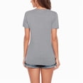 thumbnail image 5 of Womens Maternity Summer Short Sleeve Side Button Crew Neck Solid Color Tops T Shirt For Breastfeeding, 5 of 5