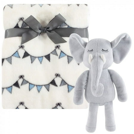 UPC: 0660168522501 | Hudson Baby Infant Plush Blanket with Toy Modern Elephant One Size