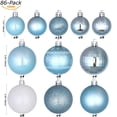 thumbnail image 3 of Sea Team 86 Pieces of Assorted Christmas Ball Ornaments Shatterproof Seasonal Decorative Hanging Baubles Set with Reusable Hand-held Gift Package for Holiday Xmas Tree Decorations, Baby-Blue, 3 of 7