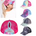 thumbnail image 1 of Women's Ponytail Baseball Cap Tie Dye Hat Sun Protection Girls Cap Baseball Cap, 1 of 4