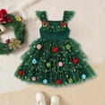 thumbnail image 2 of UYYX Toddler Christmas Tutu Dress Baby Girl Sleeveless Layered Tulle Dress Girl Tutu Dress 3T 2T Fall Winter Ruffle Holiday Party Dress, 2 of 7