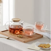 CnGlass Doubled Walled Coffee Glass Mugs 8.1oz/240ml,Clear Coffee Mug Set of 4, Insulated Glass Mug with Handle