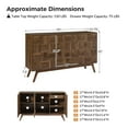 thumbnail image 6 of 53" Buffet Sideboard 3 Doors Storge Accent Cabinet with Adjustable Shelves and Drawer Walnut, 6 of 9