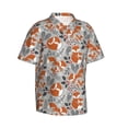 thumbnail image 2 of Daiia Vintage Blue Fox Family A Hawaiian Shirt for Men Gentle Cotton Regular Short Sleeve Casual-3X-Large, 2 of 9