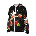 thumbnail image 2 of Kll Sushi Print Men'S Women’s Upf 50+ Sun Protection Outdoor Hoodie Jacket Long Sleeve Fishing Hiking Performance Shirt- Large, 2 of 8