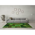 thumbnail image 3 of Ahgly Company Indoor Round Oriental Green Modern Area Rugs, 4' Round, 3 of 4