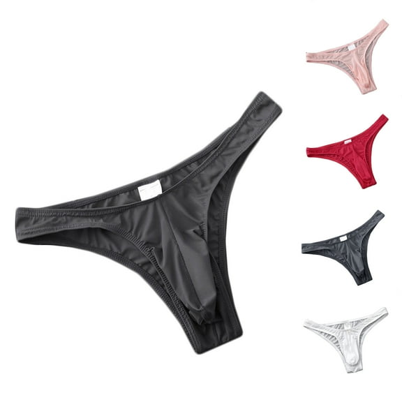 Jwputqe Thongs,Mens Underwear Boxer Briefs,Mens ThongsBreathable,Cooling,Solid,Low Waist,Nylon,Spandex,Black,L