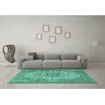 thumbnail image 3 of Ahgly Company Indoor Square Persian Turquoise Blue Traditional Area Rugs, 7' Square, 3 of 4