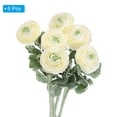 thumbnail image 3 of Uxcell Artificial Ranunculus Flowers, 6 Stems Faux Permanent Flower Floral Arrangements Bouquet, White, 3 of 5