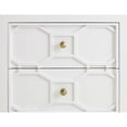 thumbnail image 3 of Maklaine Modern Two Drawer Gold Knob Night Stand in White Wood, 3 of 4
