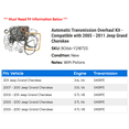 thumbnail image 2 of Automatic Transmission Overhaul Kit - Compatible with 2005 - 2011 Jeep Grand Cherokee 2006 2007 2008 2009 2010, 2 of 2