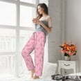 thumbnail image 5 of Cauagu Pink Bows Pajama Pants for Women Loose Fit Wide Leg Trouser Pants Casual Elastic Waist Drawstring Lounge Pants, 5 of 6