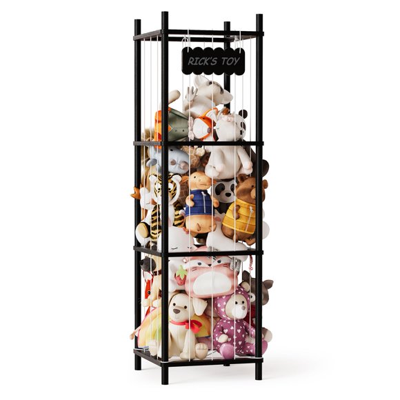 Organizador de juguetes SpaceAid Zoo de animales 40x40x136 cm negro