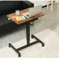 thumbnail image 2 of CLATINA Pneumatic Height Adjustable Laptop Desk with Lockable Wheels, Size 28 x 19 inch, Brown, 2 of 8