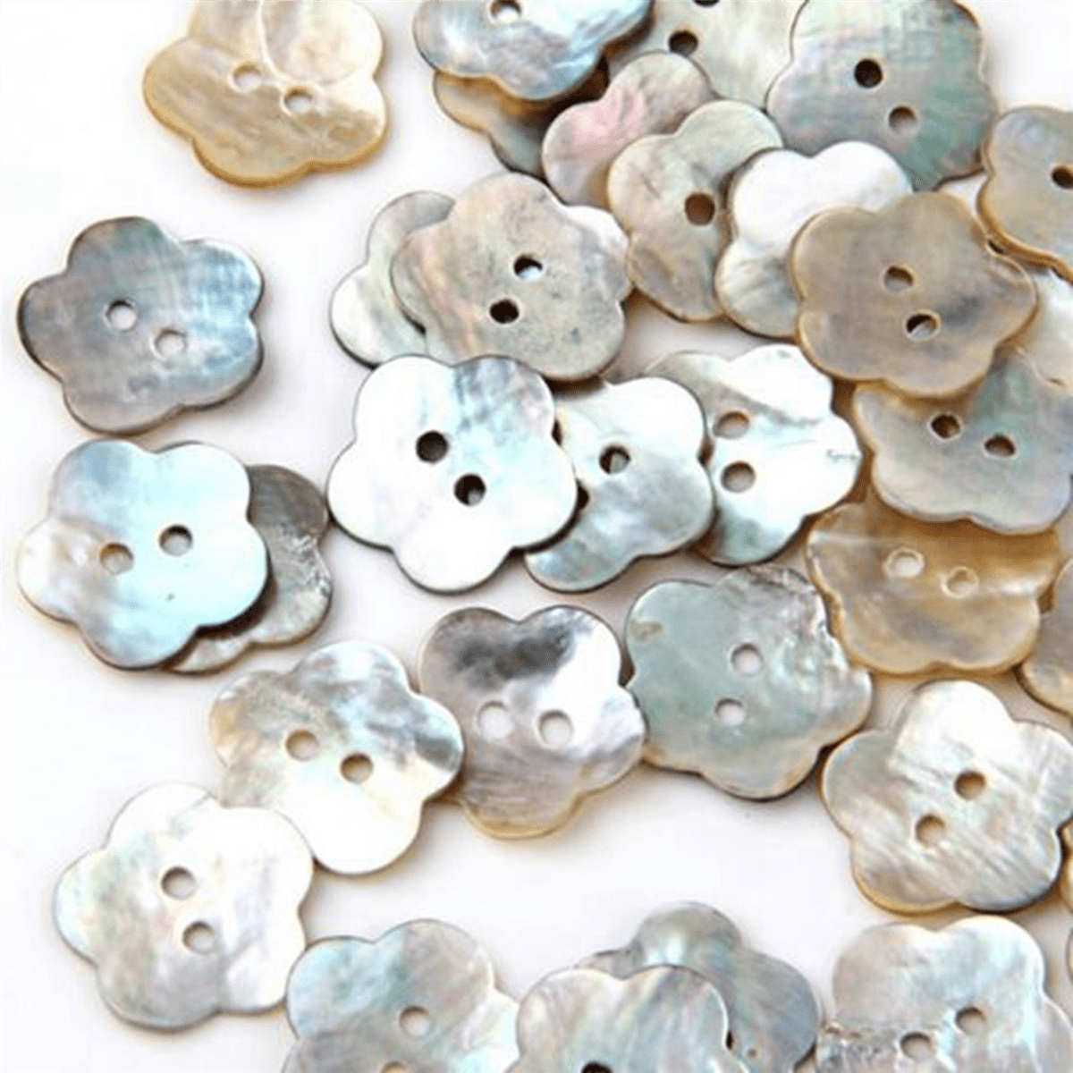 300X, 15mm Pearl Buttons Mother of Pearl Shell Flower Button