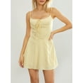 thumbnail image 5 of Elippeo Women Summer Mini Cami Dress Solid Color Sleeveless Tie Up Above Knee Party Dress, 5 of 10