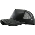 thumbnail image 3 of PU Leather Mesh Back Snapback Adjustable Baseball Cap, 3 of 6