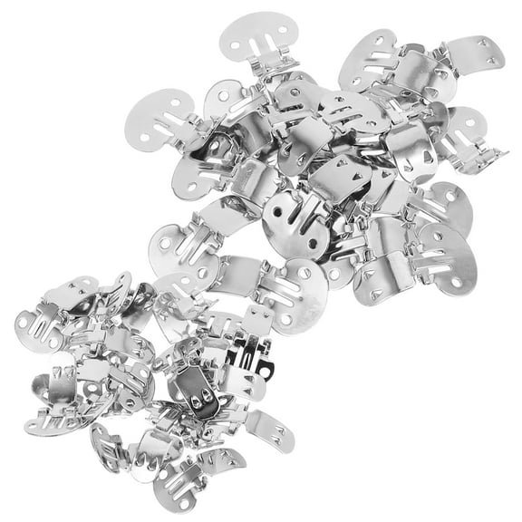 OFFIGAM 40Pcs Silver Shoe Decoration Crafts For Women's Shoes Metal Buckle Accessories Dress Events