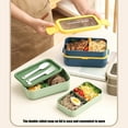 thumbnail image 4 of Modern Japanese Styles Meal Preps Box 2 Layer Insulated Compartments Sturdy Dishwasher Safe Carry Handle, 4 of 8
