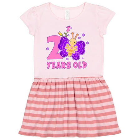 

Inktastic 2 years old with Butterfly and Flowers Gift Toddler Girl Dress