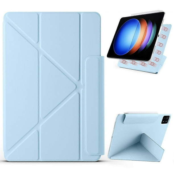 For Xiaomi Pad 6S Pro 12.4 Case PC PU Leather Origami Stand Magnetic Tablet Cover - Baby Blue