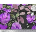 thumbnail image 2 of Soimoi Poly Georgette Fabric Flower & Leaves Watercolor Printed Craft Fabric by the Yard 42 Inch Wide, 2 of 3