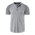 thumbnail image 1 of ameIAEA Men's Short Sleeve Workout Running T-Shirts Color Block Casual Summer Tees Button Down Crewneck Tops, 1 of 5