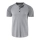 thumbnail image 2 of Playera Elvqul Hombre Manga Corta Gris de Color Sólido Abotonada Playa Cuello Mao Algodón, 2 of 5