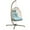 Turquoise, variant on RADIATA Outdoor Indoor Light Gray Swing Egg Chair with Stand Wicker Hanging Egg Chair 350lbs Max